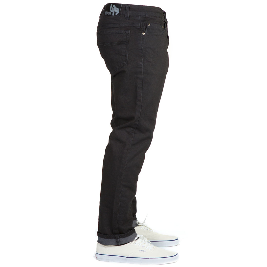 Side View of Blackout Denim - Adventure Fit - 6th Gen Bulletprufe Jeans. With the added stretch of elastane, 6th Gen Blackouts offer exceptional flexibility, allowing for unrestricted movement.