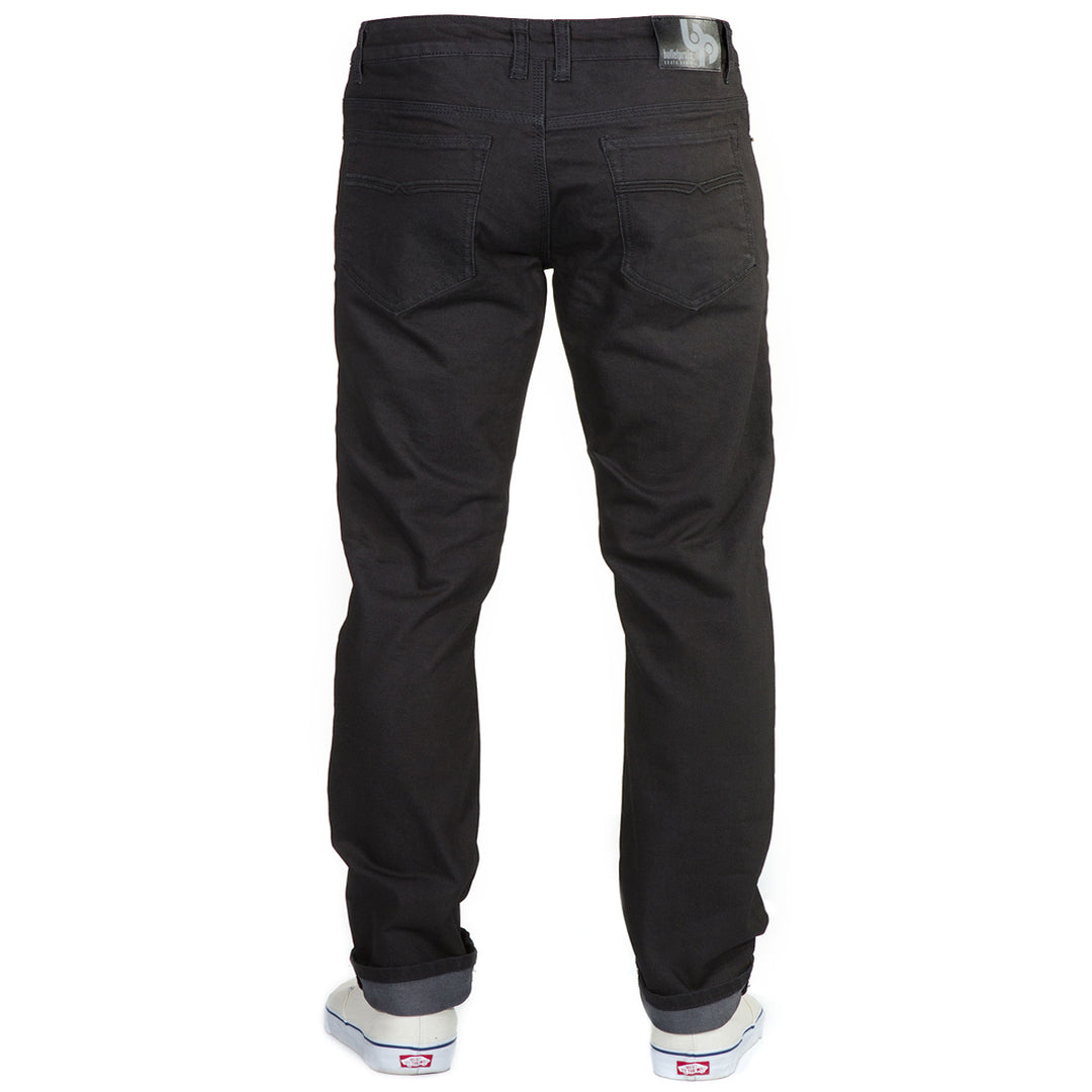Back View: Blackout Denim - Adventure Fit - 6th Gen Bulletprufe Jeans. With the added stretch of elastane, our new 6th Gen Blackouts offer exceptional flexibility, allowing for unrestricted movement.