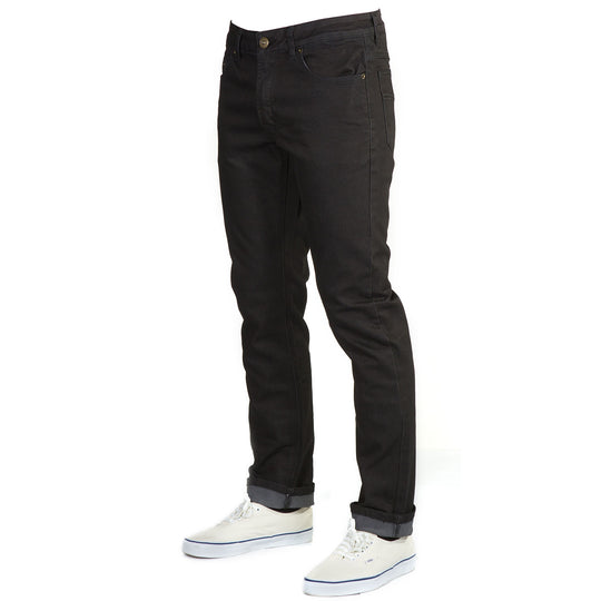 Perspective View of Blackout Denim - Slim Fit - 6th Gen Bulletprufe Jeans. Designed for Style and Comfort.