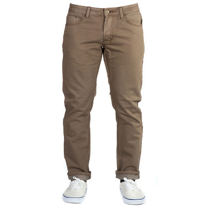 A front view of Tobacco Brown Denim - Adventure Fit - 6th Gen Bulletprufe Jeans, seamlessly blend industry-leading durability, comfort, and style.