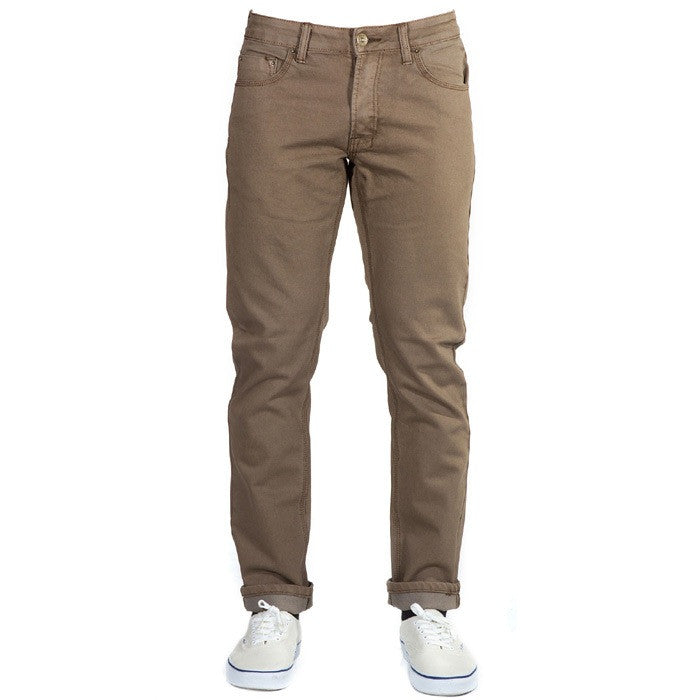 A front view of Tobacco Brown Denim - Slim Fit - 6th Gen Bulletprufe Jeans, the ultimate combination of durability, style, and comfort, emphasizing their stylish and versatile design.