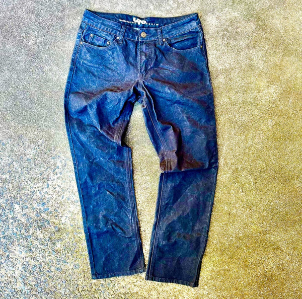 Goar.archive似loose fit oil coating denim Custom Oil-Waxed Blue Adventure Fit Jeans | Bulletprufe Denim