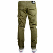 Back view of Olive Green Kush Denim - Slim Fit - 4th Gen pants, highlighting their slim and stylish profile. 