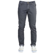  A front view of Slate Grey Denim - Slim Fit - 4th Gen Bulletprufe Jeans, organic cotton, super rugged ballistic nylon, PET (recycled/upcycled water bottles), and Freedom of Movement elastane.